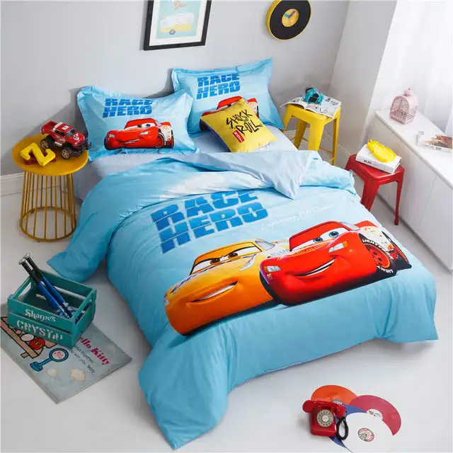 Us 75 72 30 Off Boys Pillowcase Cartoon Home Textile Lightning Mcqueen Cars Bedding 3d Disney Bedroom Decor Egyptian Cotton Bed Linen Queen Size In