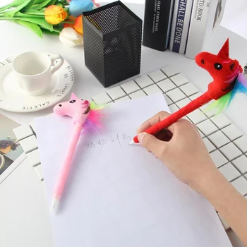 Plush Unicorn Head Ballpoint Pen