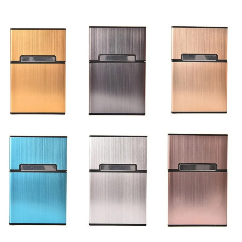 

20 Personality Creative Aluminum Smoking Cigarette Case Fashion Men Cigar Tobacco Holder Pocket Box Storage Container Gift Box