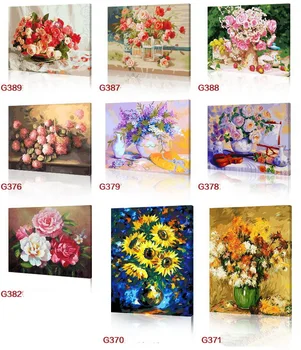 

Home decor framed digital painting by numbers hand painted picture oil painting flower 17 style 4050cm