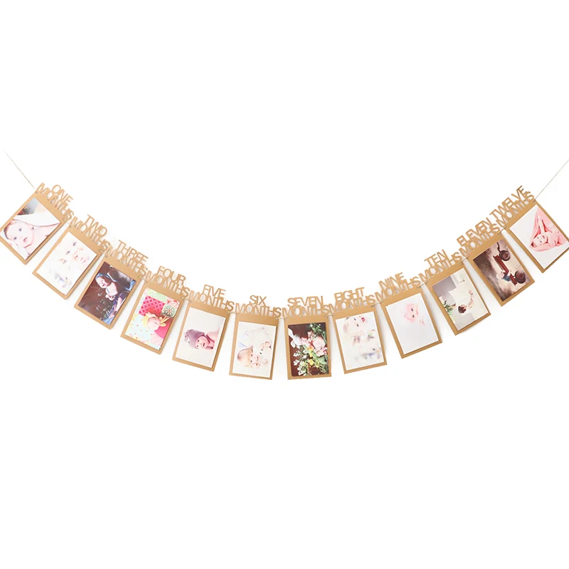 

Paper Photo Frame Picture Frame With String For 1st Birthday Party Decorations Kids Photo Frame Set Birthday Banners Baby Shower