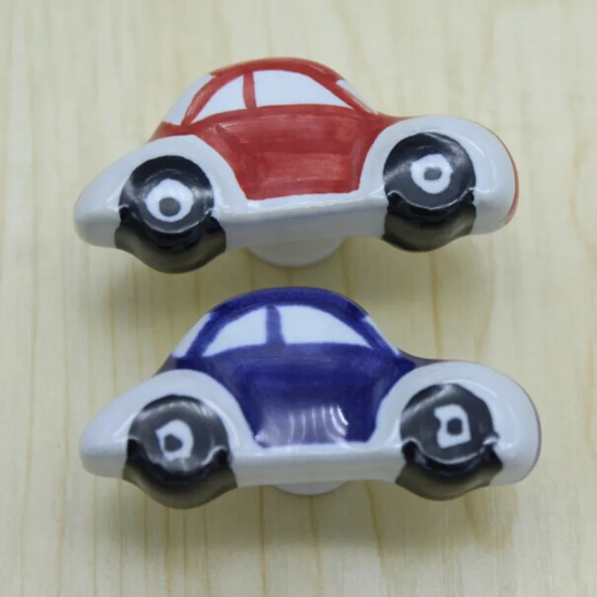 Car model ceramic children knobs,cartoon ,bIue ,red car ceramic drawer
