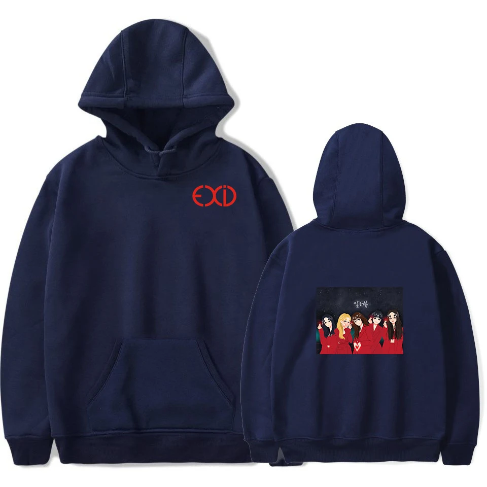Женская толстовка с капюшоном EXID Moletom Feminino Inverno свободная флисовая в стиле