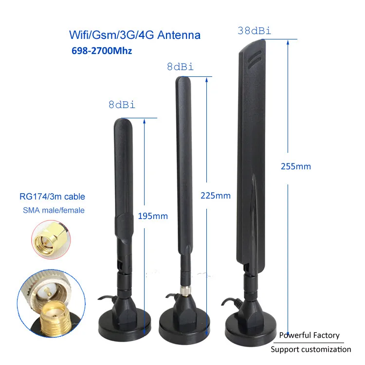 Высокая усиление 8dbi omni SMA ts9 4g lte внешняя антенна 2600 mhz для 4G сотового телефона Singal Booster