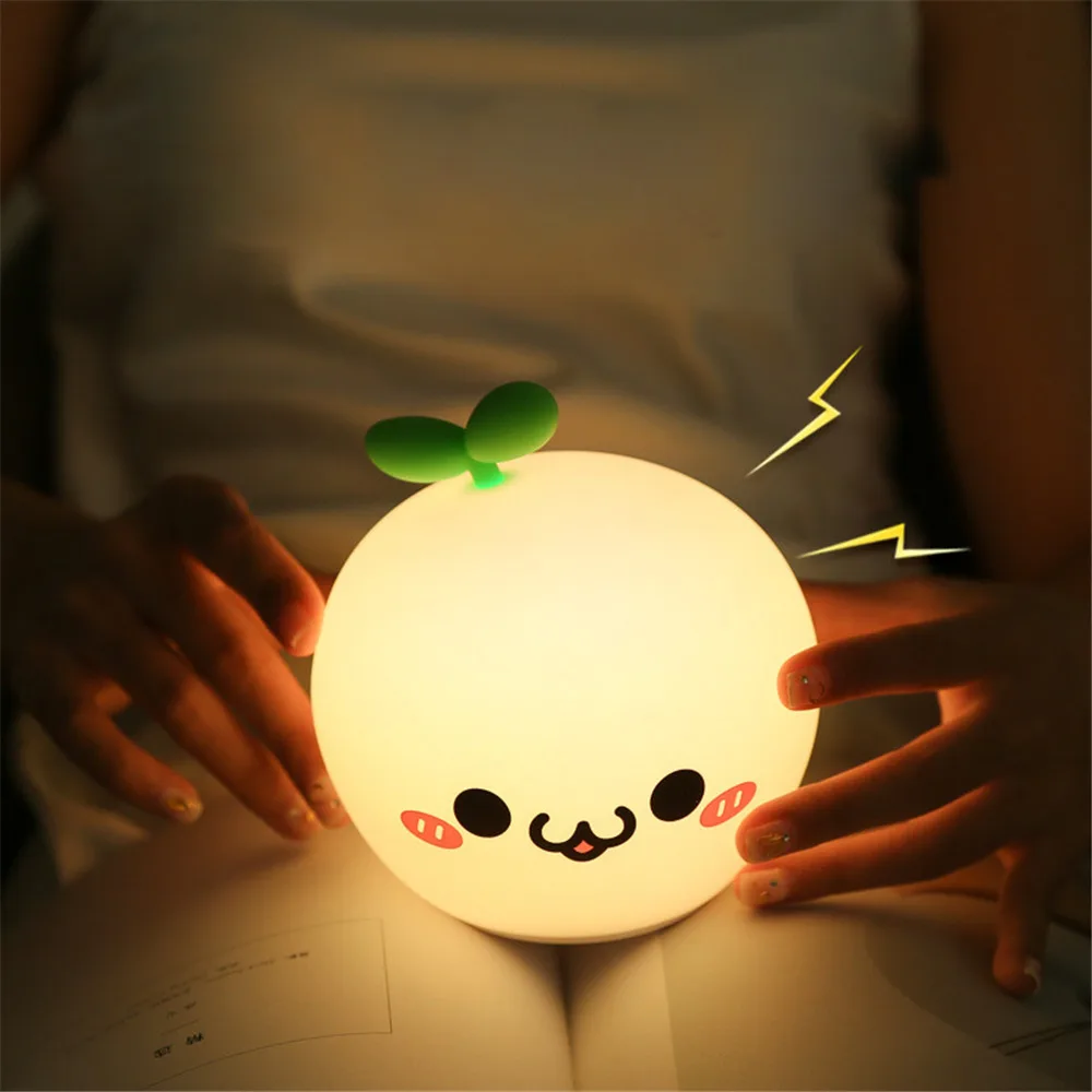 

USB LED Night Light Lamp Soft Silicon Touch Sensor Cartoon 5V 1200 mAh 8 Hours Working Kids Cute Night Light