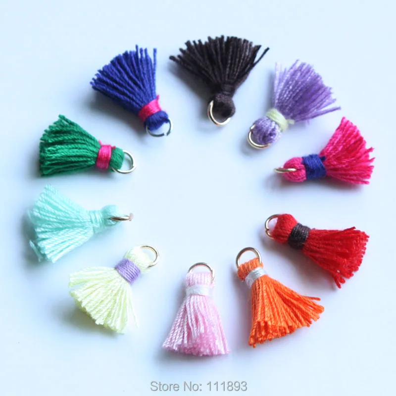 1.6cm Mini Cotton Tassels Colorful Small Tassels for jewelry diy boho
