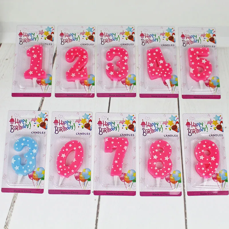 

Number 0-9 Blue/Pink Candle Smokeless 1pcs/lot for Wedding Birthday Party Anniversary Event Cake Decoration Accessories AQ081