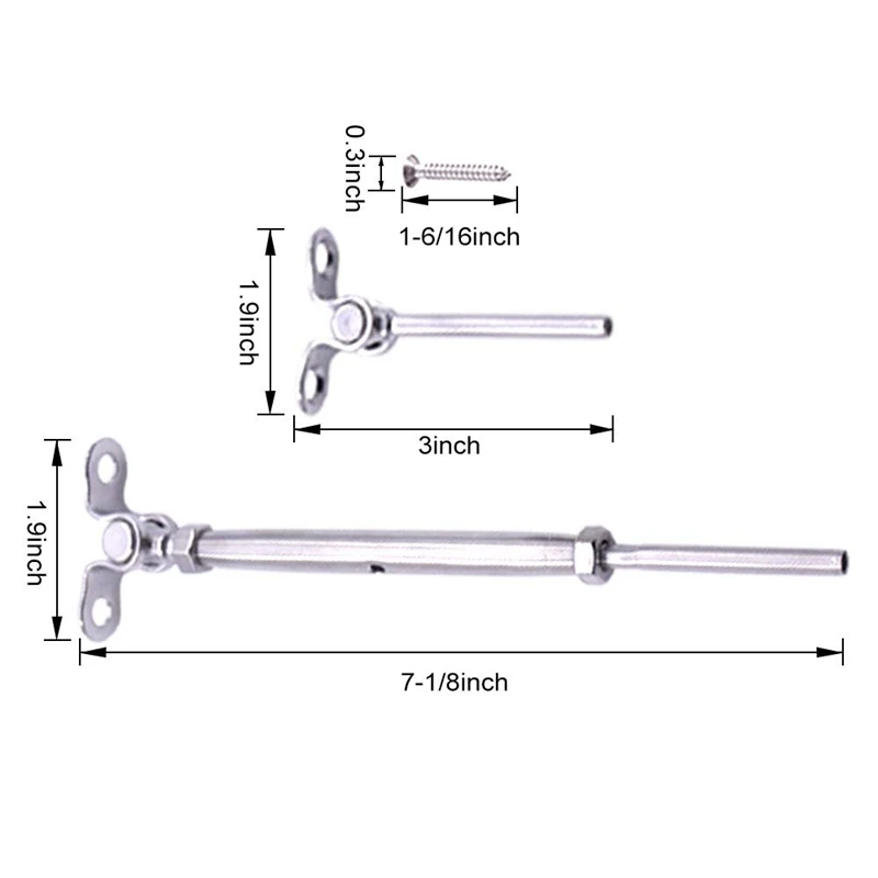 Натяжная винтовая Пряжка из нержавеющей стали 12 шт. T316 стальной регулируемый угол кабельных перил комплект оборудования для 1/8 дюймового троса из дерева