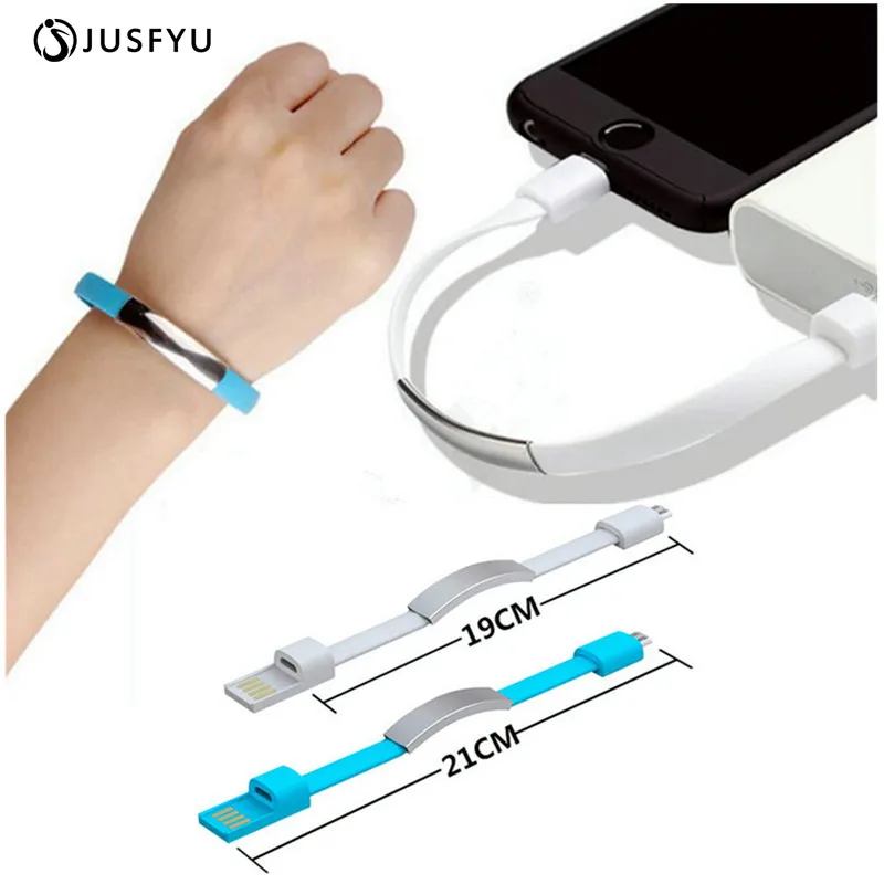 JUSFYU уличный цветной мини микро-USB браслет зарядное устройство кабель для зарядки
