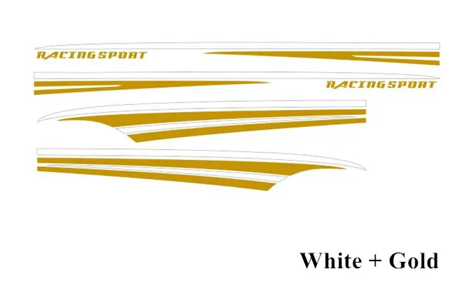Автомобиль бизнес стиль талии линии Гонки Спортивные Полосы виниловая наклейка авто боди Декор Стикеры для Toyota Alphard Previa - Название цвета: White-Gold