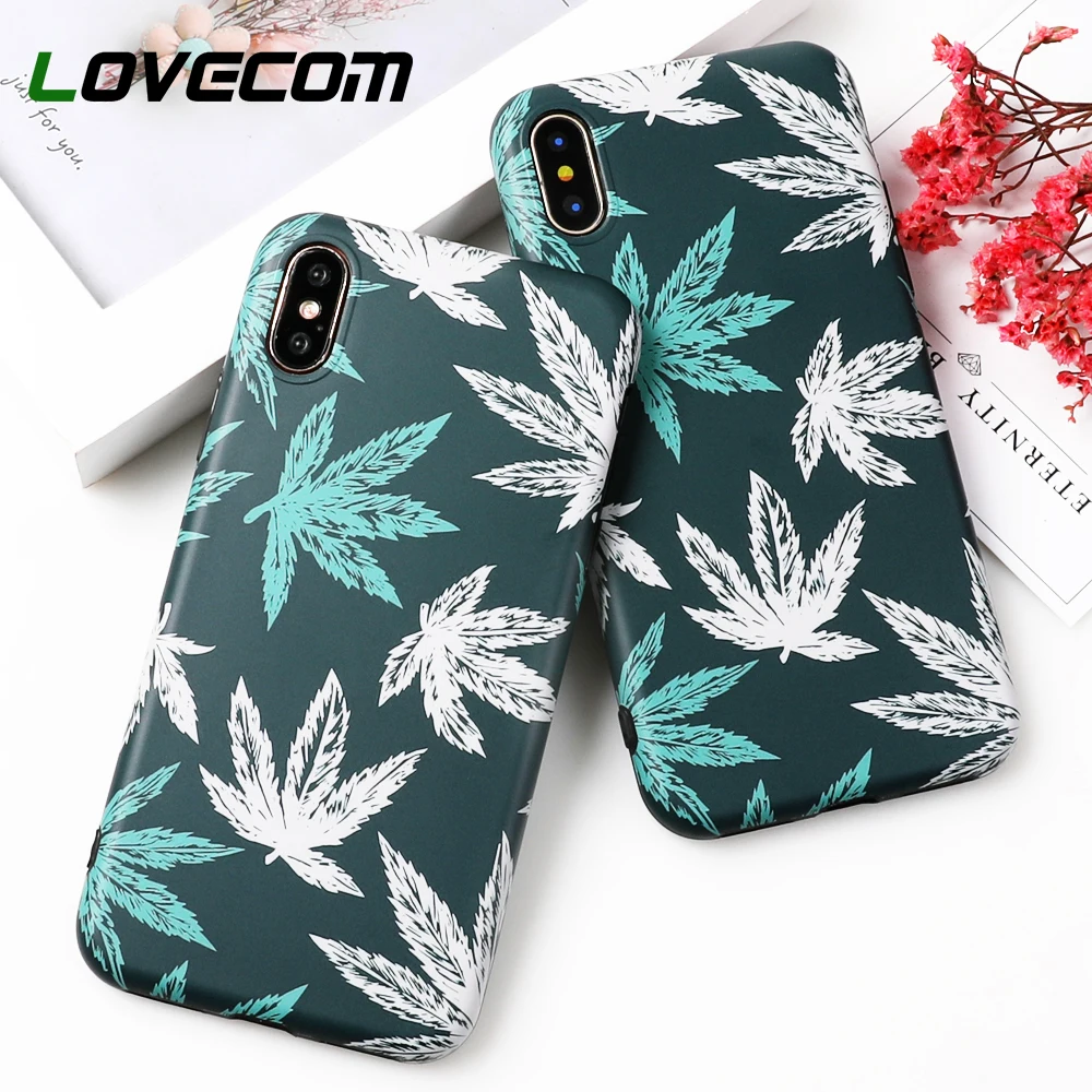 

LOVECOM Vintage Maple Leaves Phone Case For iPhone 6 6S 7 8 Plus X Matte Soft IMD Phone Back Cover Cases Coque