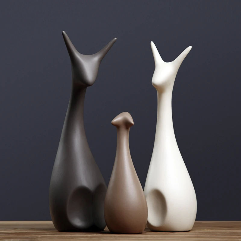 Goede Kleine Herten Familie Decoratie Woninginrichting Eenvoudige Ontwerp Keramische Materiaal woondecoratie accessoires