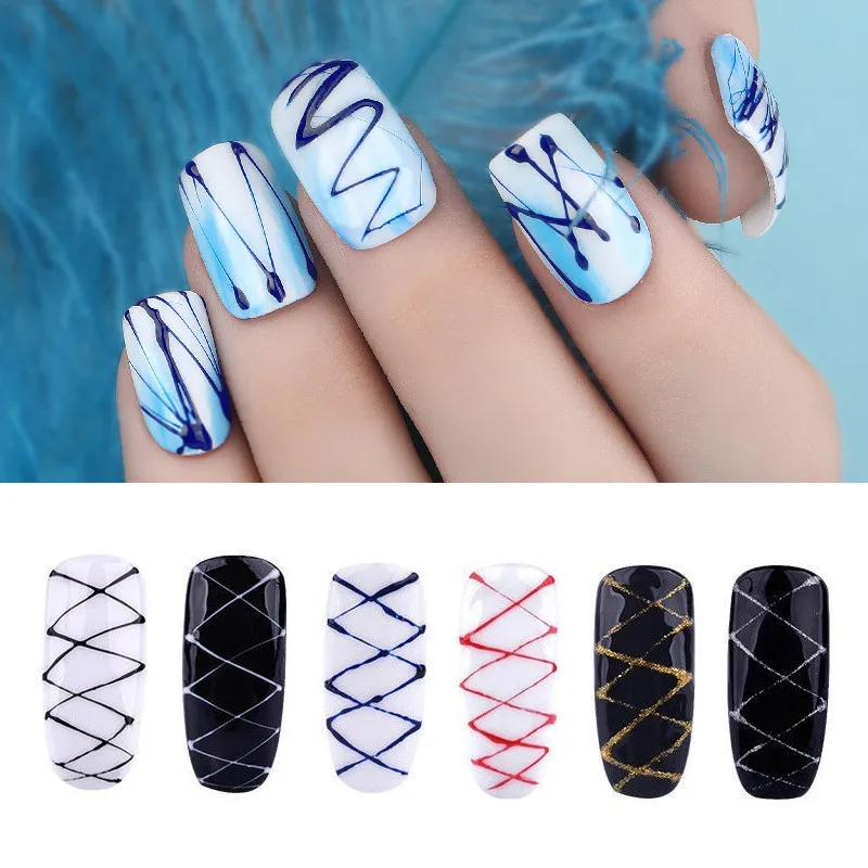 Multicolor Nail Art Spider Gel Drawing Elastic Line Painting Gel Varnish Nail Polish Paint Gel Silk Spider Graffiti Gelpolish