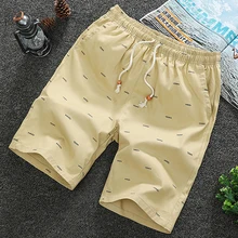 Мужские шорты с принтом, классические повседневные шорты, стильные и дышащие летние, горячая эластичная резинка на талии, рыбья кость