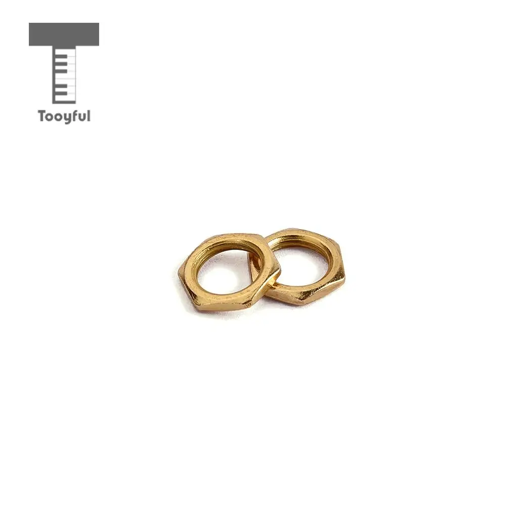 Tooyful 50 Pack Guitar Bass Jack Socket Nut Thin Nut for Guitar Parts Accessories 8mm Diameter