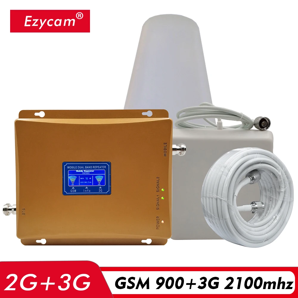 

Talk Voice 2G 3G Dual Band Signal Booster GSM 900 UMTS WCDMA 2100 MHz Cellphone Signal Repeater Mobile Signal Amplifier Full Kit