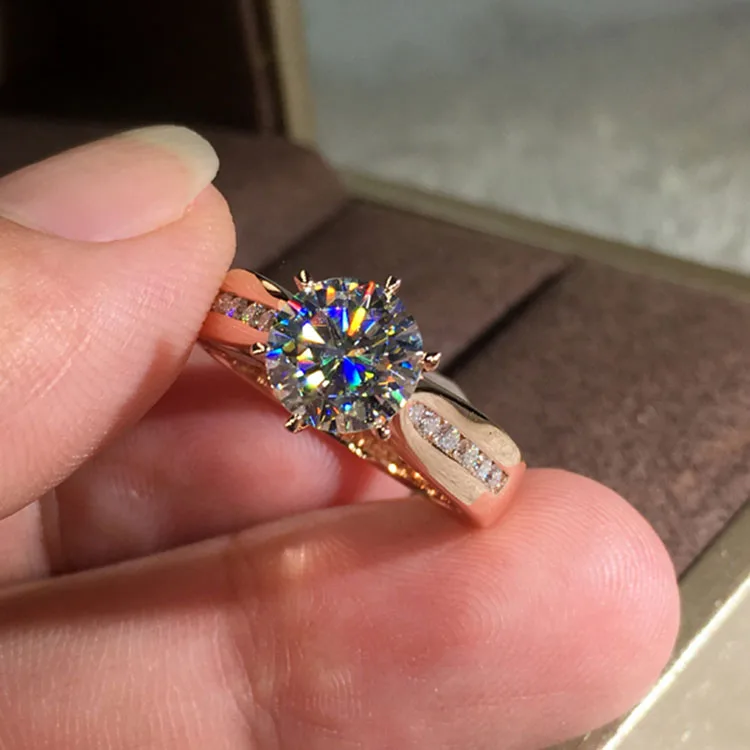Роскошное женское кольцо с кристаллами, милое серебряное розовое золото, обручальное кольцо, обручальные кольца для женщин