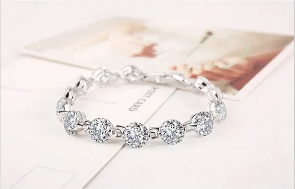 1ct Round Cut Brilliant Vvs1 Diamond Bracelet For Women 925 Sterling 1ct Round Cut Brilliant Vvs1 Diamond Bracelet For Women 925 Sterling Silver Platinum Plated Engagement Bridal Jewelry In Bracelets Bangles From