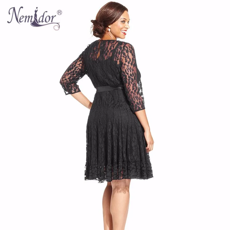 Nemidor Plus Size Lace Dress (4)