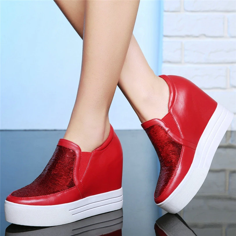 Zapatos de tenis de 2019 para de cuero genuino plataforma de fiesta de noche zapatos de tacón alto Punk zapatillas Casual zapatos| Zapatos de tacón de mujer| - AliExpress