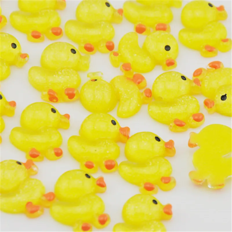 

20pcs Yellow Duck Resin Flatback Button DIY Scrapbooking Appliques