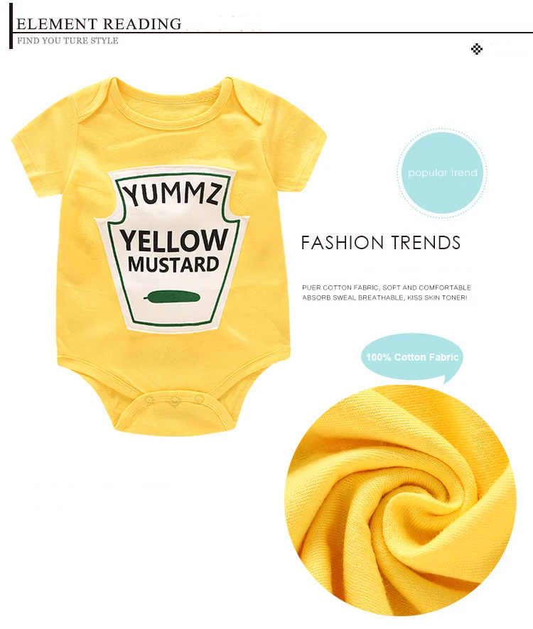 bamboo baby bodysuits	 Yummz Tomato Ketchup Yellow Mustard Red and Yellow Bodysuit Baby Boy Twins Baby Clothes Twins Baby Boys Girls DS9 customised baby bodysuits