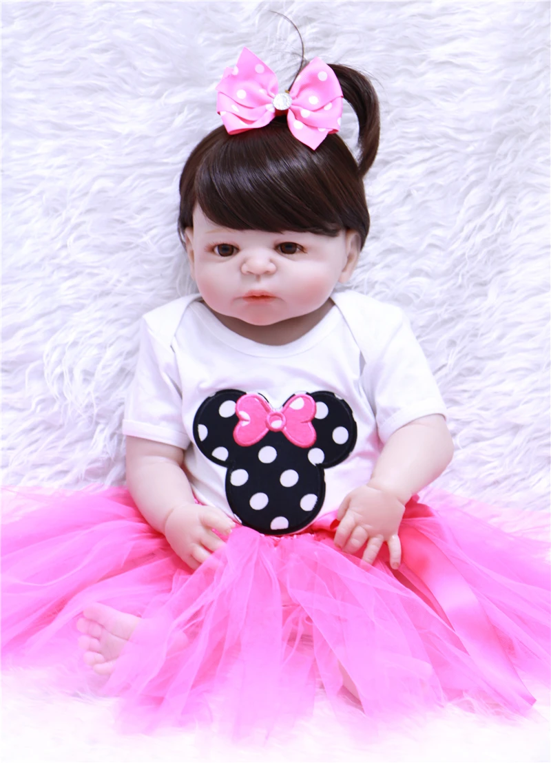 

full silicone vinyl reborn baby dollls toys 55cm for Girls Vinyl Newborn Girl Babies Doll Kids Child Gift
