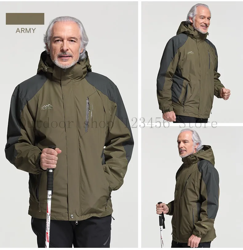 Мужская зимняя флисовая водонепроницаемая куртка, уличная теплая брендовая куртка, походная, для катания на лыжах, большие размеры, мужские куртки