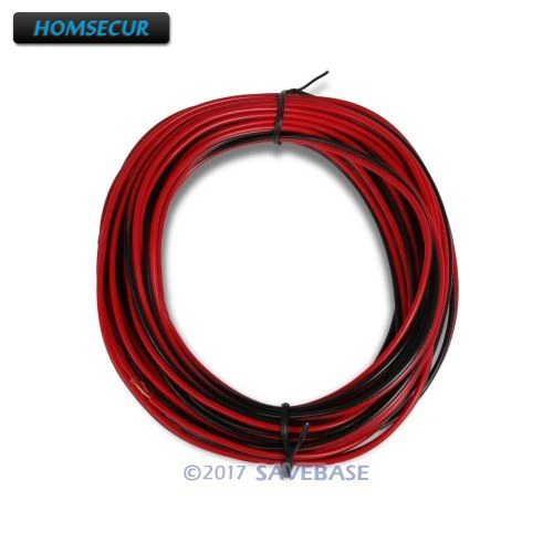 

HOMSECUR 1 x 10m 2 Core Copper Cable With PVC Insulated Outer Casing