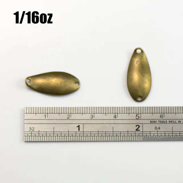 50pcs Brass Micro Salmon Fishing Spoon Blanks Size 1/32oz 1/16oz, Bass