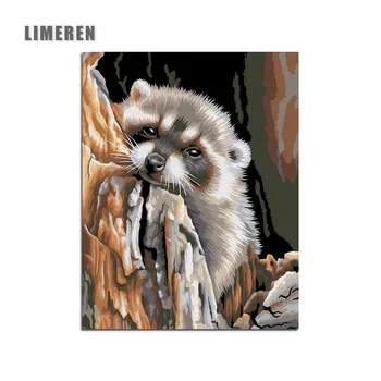 

Cute Raccoon Diy Painting By Numbers Animal Oil Painting On Canvas Hand Painted Cuadros Decoracion Acrylic Paint Home Decor