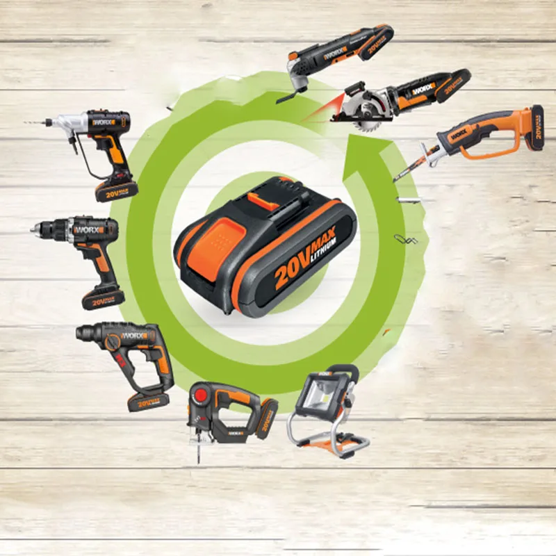 Worx 20V Cordless Combo Kit 8 PCS WX523 WX390 WX176 WX372 WX550 WX678