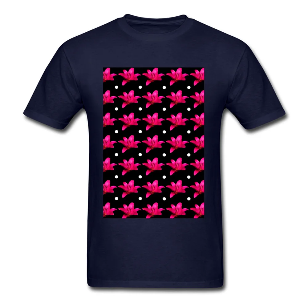 Pink Lily Pattern_navy