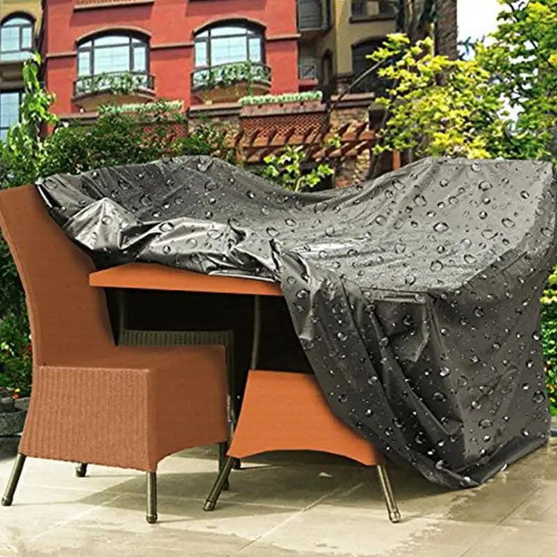 Outdoor Garden Furniture Rain Cover Waterproof 420D Oxford Sofa Protection Set Garden Patio Rain Snow Dustproof Black Covers