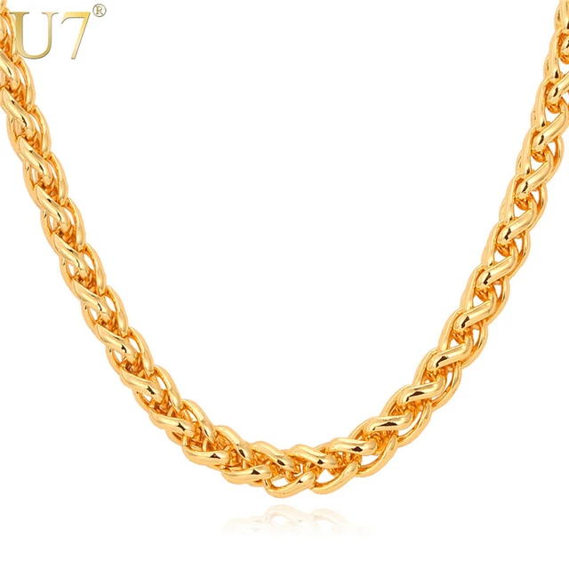 Gabriel 22 Inch 14K Yellow Gold Mens Wheat Chain Necklace – Bailey's Fine  Jewelry