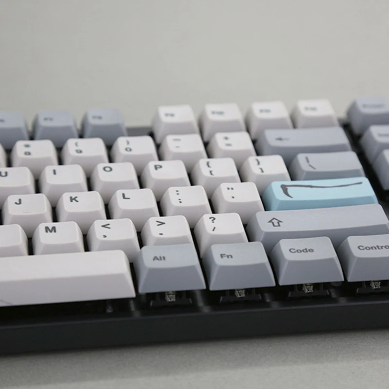 Color : Gray-No Words, Size : 11 Keyboard keycaps Retro Gray Sublimation Keycap PBT Thick Text Root Mechanical Keyboard 87//104//108 Keycap