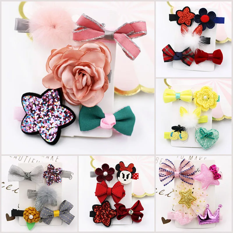 Koop YY JULI Haar Clips Pins voor Meisjes Cartoon Haarspelden voor Kleine Prinses Kids Micky Crown Stars Bloemen Bows Knot Haar accessoires