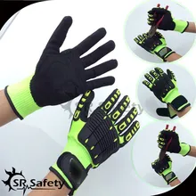 SRSafety 6 пар анти вибрации рабочие перчатки вибрация и удар Перчатки противоударный механика рабочие перчатки, порез, уровень 5
