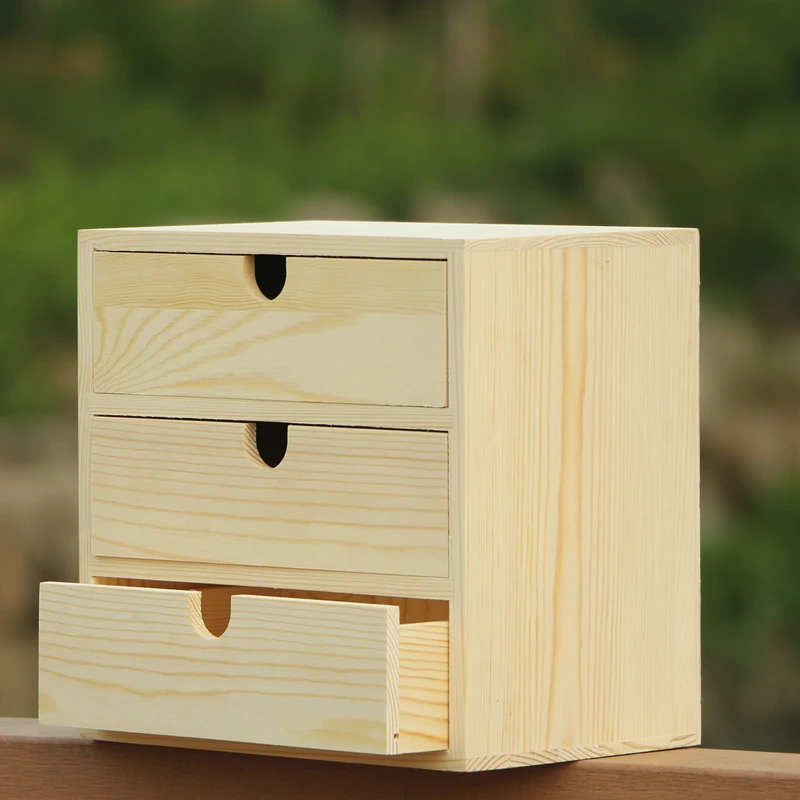 3-х слойные, деревянная коробка для хранения настольные деревянные косметический шкаф для хранения с многослойным покрытием с выдвижными ящиками офисный стол Хранение Ящик для хранения - Цвет: a