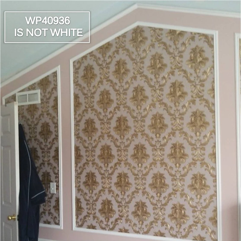 Luxury Glitter Gold Floral Damask Wallpaper Textured Yellow Vinyl Large Damask Stripe Wall Paper For Home Live Room Bedroom Roll