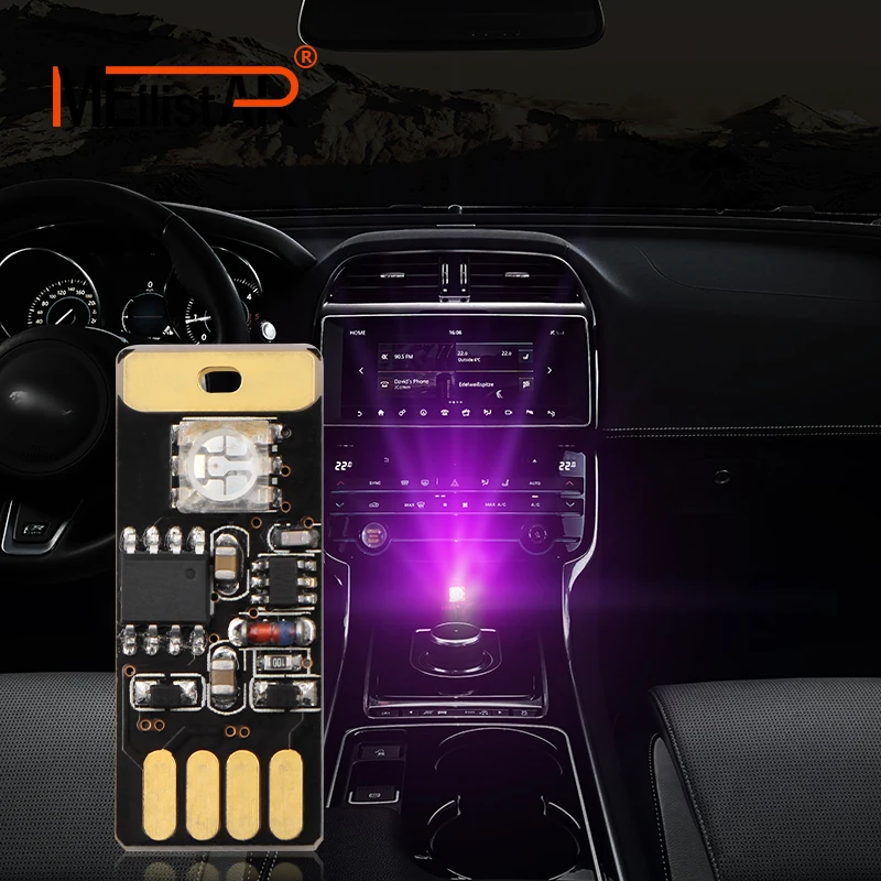 Автомобильный Стайлинг светодиодный USB атмосферный свет DJ RGB мини цветная