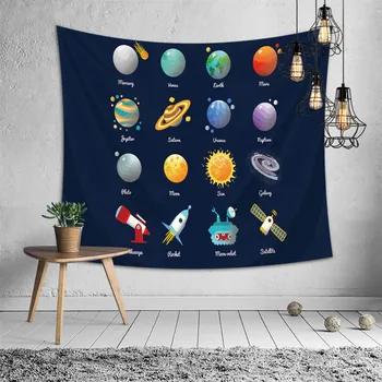 

SOFTBATFY Space Planet Tapestry Headboard Wall Art Bedspread Dorm Tapestry Home Decor