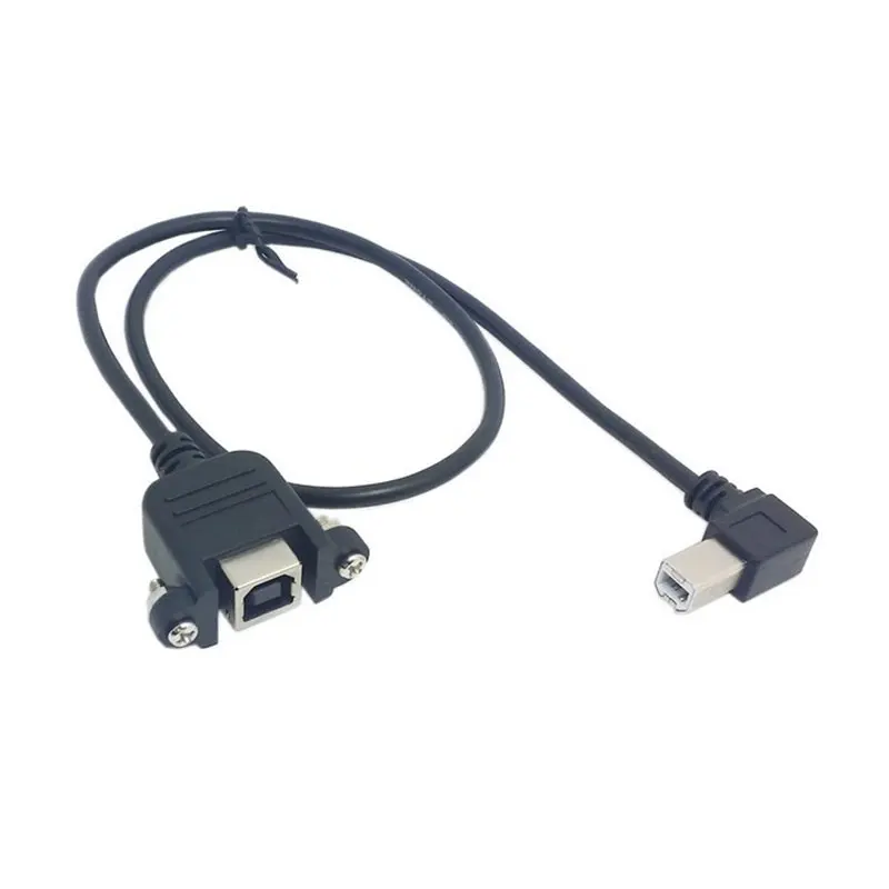 90 градусов правый угловой USB B папа к женскому Удлинительный кабель с винтами для