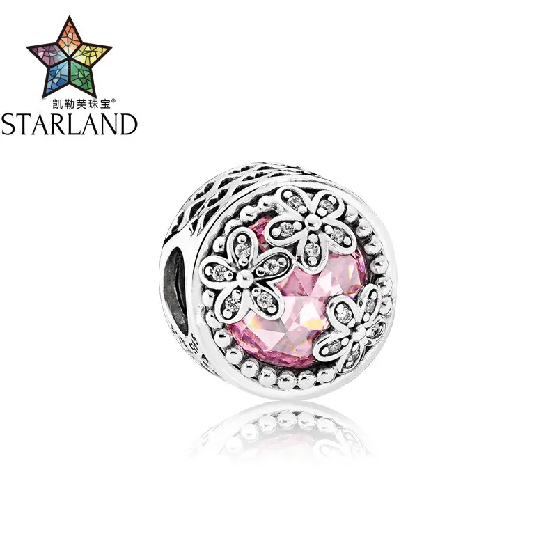 

Starland Fine 100% 925 Sterling Silver Dazzling Daisy Flower Field Beads Fit Original Band Charms Bracelet & Pendant DIY Jewelry