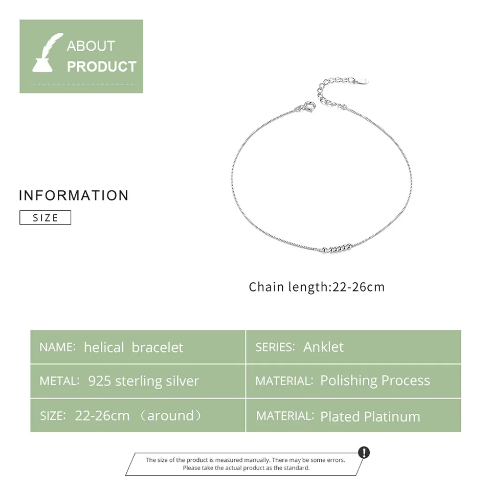 Silver Small Beads Anklets Women Beaded Summer Sterling Silver 925 Foot Jewelry Fashion Style Leg Bracelet SCT007 anklet bracelets silver anklets ankle chain