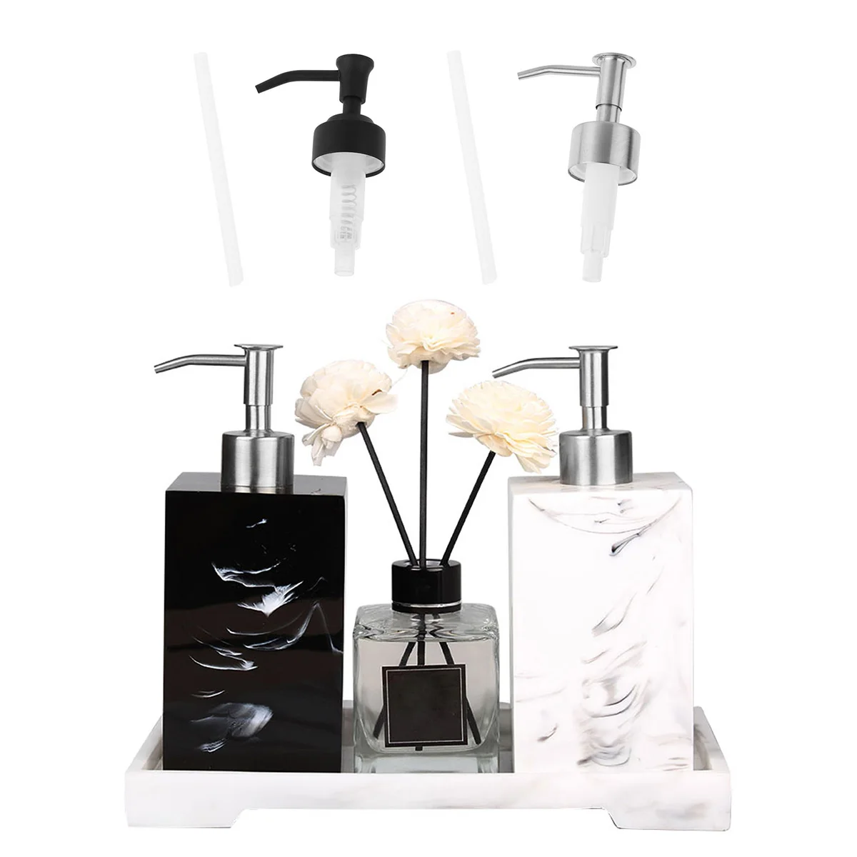 Bathroom Metal Lotion Dispenser Pump with Tube Soap Dispenser Liquid
