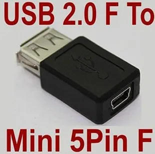 

Wholesale 200pcs/lot Mini USB 5pin Female to USB A type 2.0 Female Connector extension Adapter Free Shipping