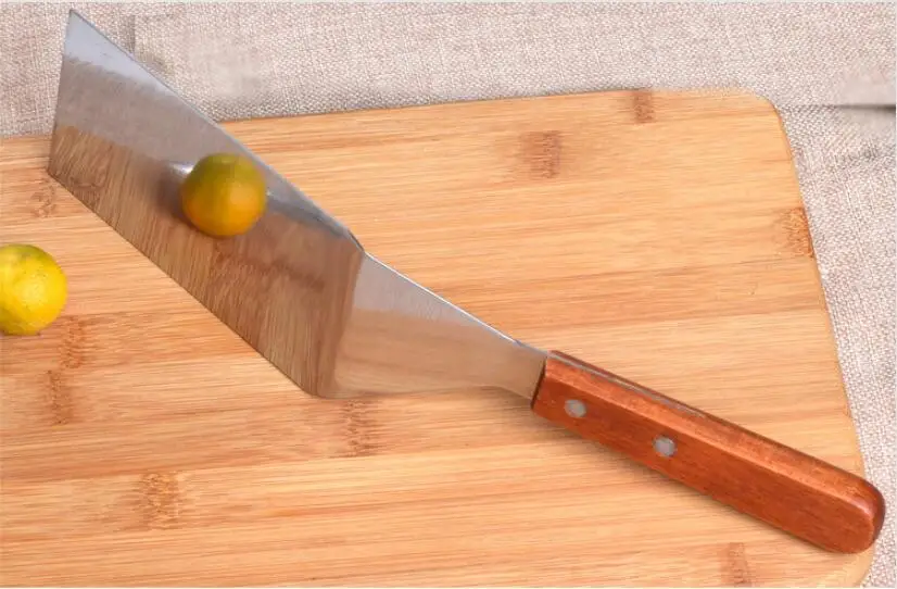 Нержавеющая сталь металлический кухонный шпатель с деревянной ручкой вок блинов Флиппер Лопата кухонная утварь Turners поставки