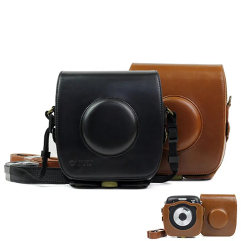 

Leather Action Camera Protect Case for CAIUL Fujifilm Instax Polaroid Square SQ10 HD Camera Shoulder Strap Mini Camera Pouch
