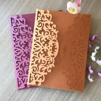 

30pcs Laser Cut Pearl Wine red Color Thank you Gift Decoration Wedding Birthday Party Invitations Card Greeting Blessing card